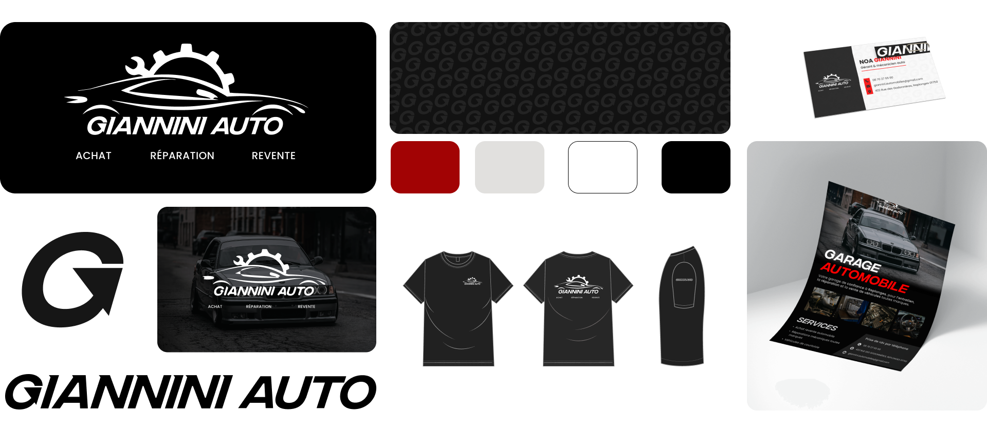 Giannini Auto - graphisme identité visuelle logo garage automobile Mâcon - Naina Design Studio web Eléa Lecoq