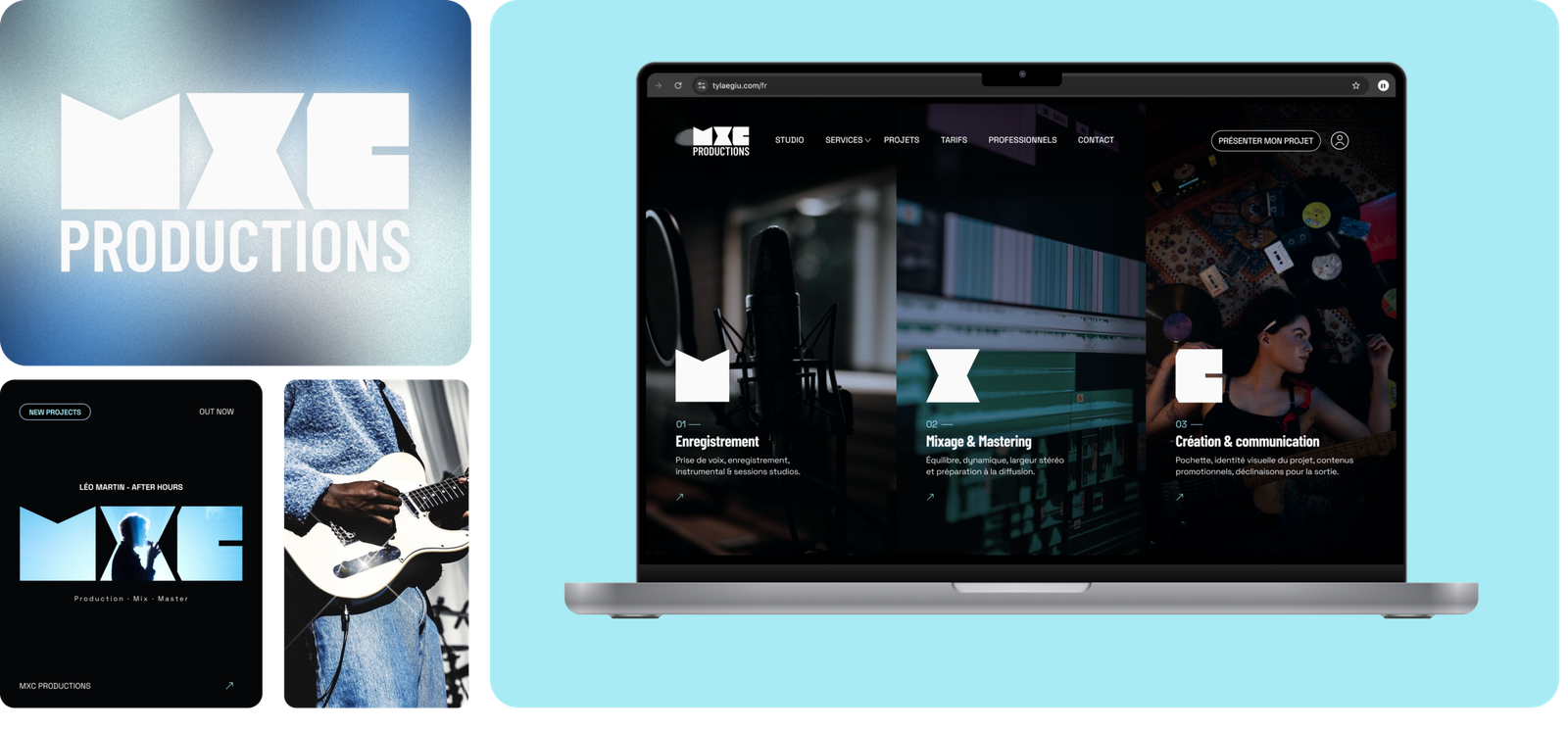 Création de l’identité visuelle et du site internet de MXC Productions